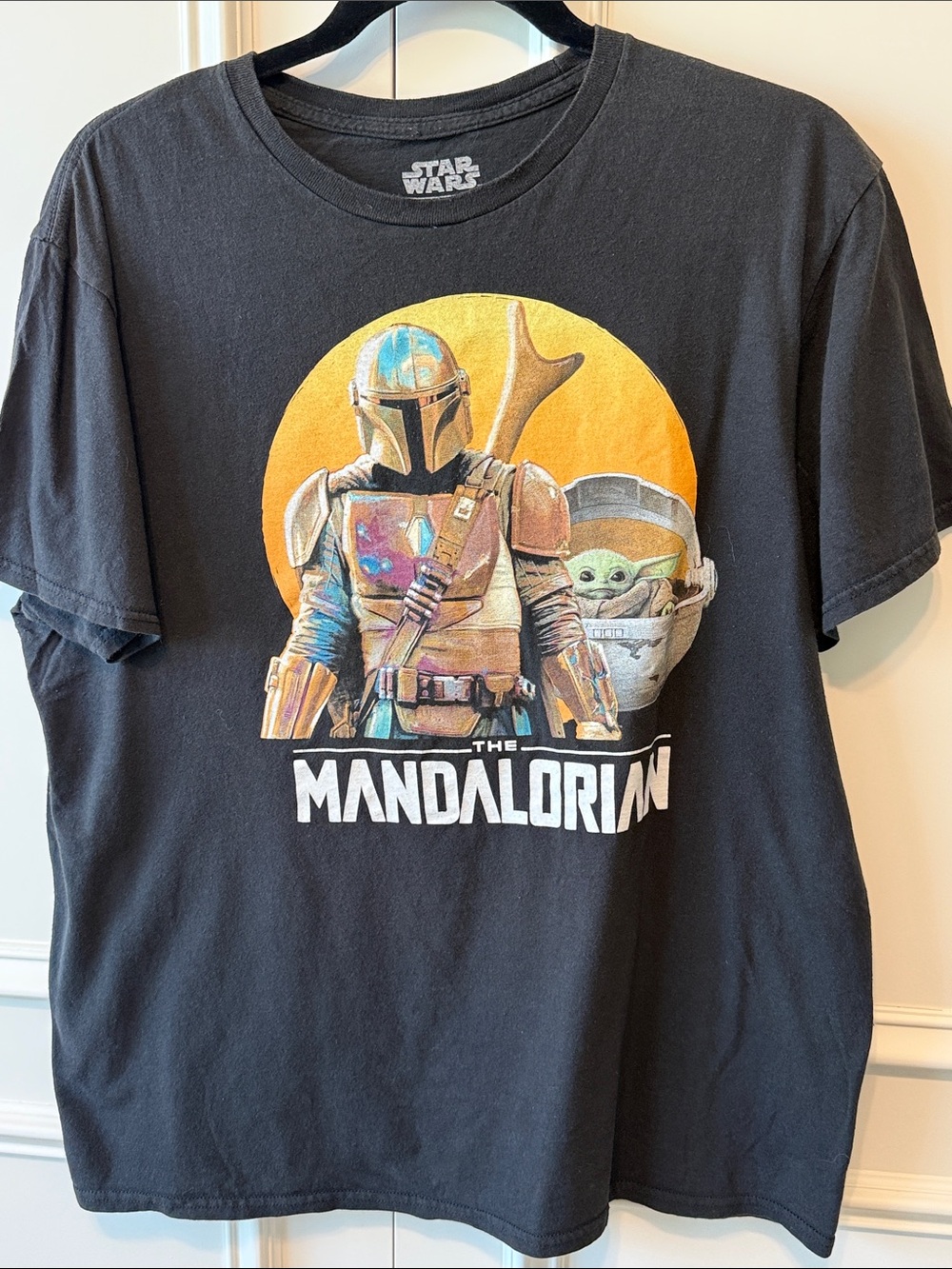 Star Wars The Mandalorian Graphic Tee - Black with Yellow Accent